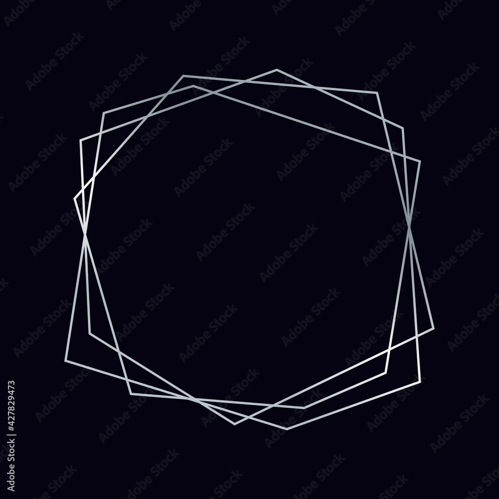 Silver geometric polygonal frame