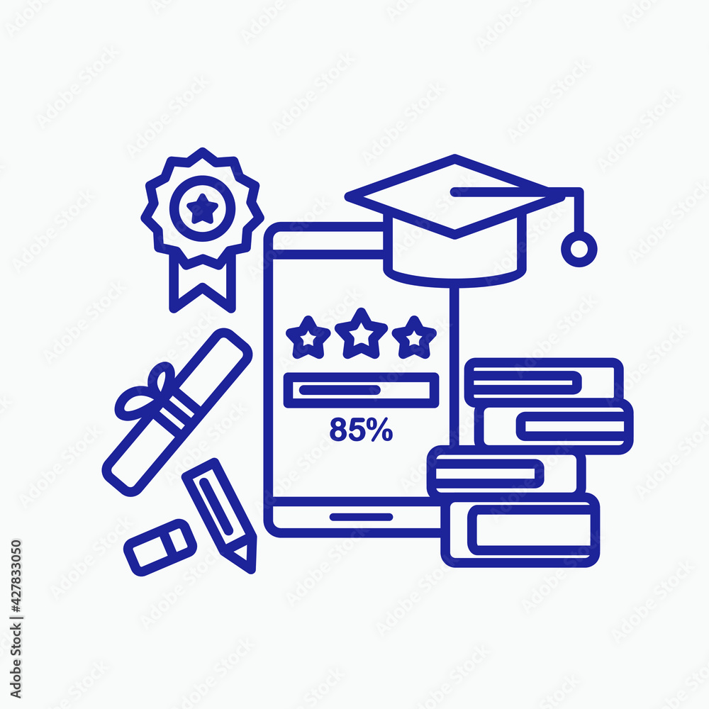 education application set vector illustration education application set vector illustration