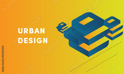illustration of an background 3D Isometric