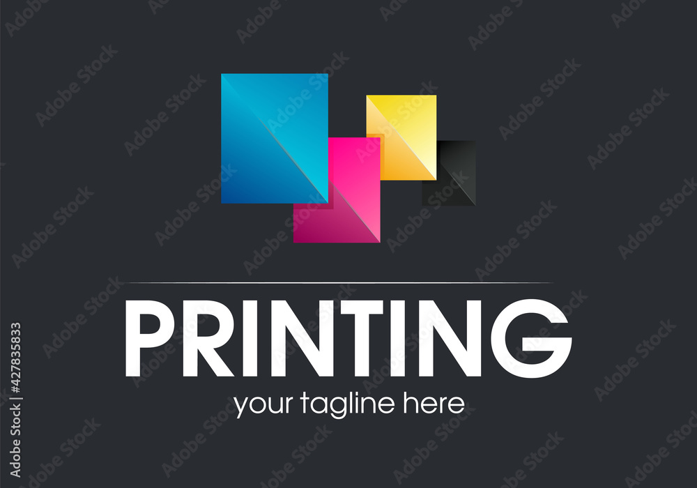 Digital print logo design template. Typography modern sign. Polygraphy and print factory. Express press and photocopy studio. Digital print logo design template. Typography modern sign. Polygraphy and print factory. Express press and photocopy studio.