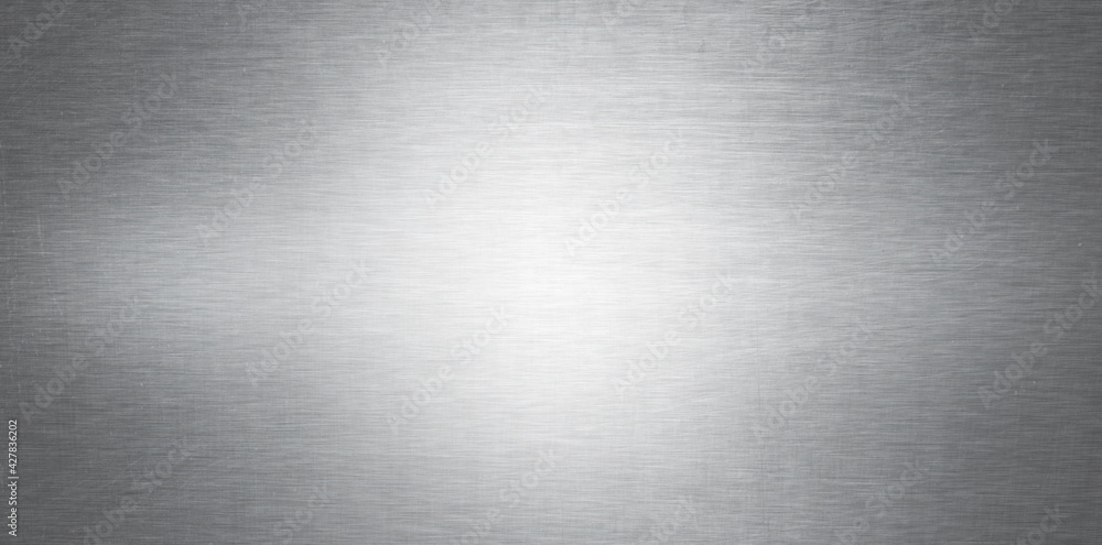 Gray brushed metal texture, stainless steel plate Stock Photo