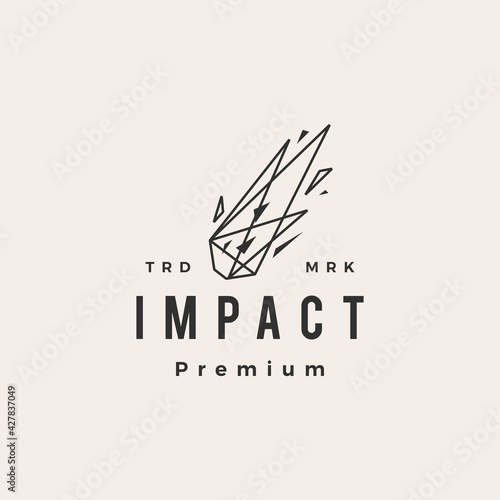 impact meteor hipster vintage logo vector icon illustration