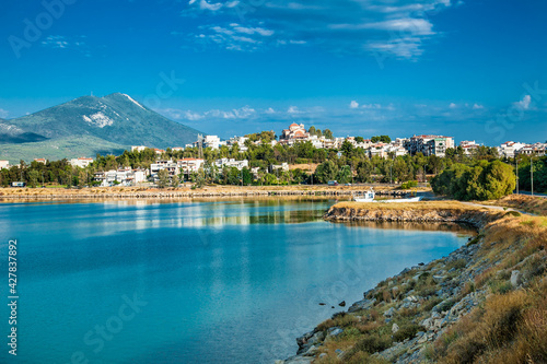 Panoramic view at Kahlkis city  on island Evia ,  Greece.