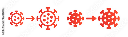 Virus mutation vector icon design.
