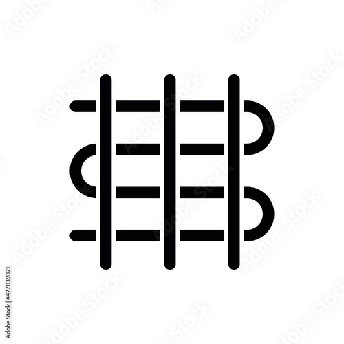 Underfloor Heating glyph icon. Plumbing. Thin line customizable illustration. Contour symbol. Vector isolated outline drawing.