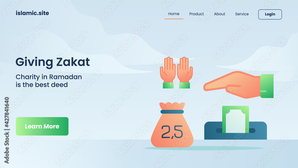 giving zakat for website template landing or homepage design Stock