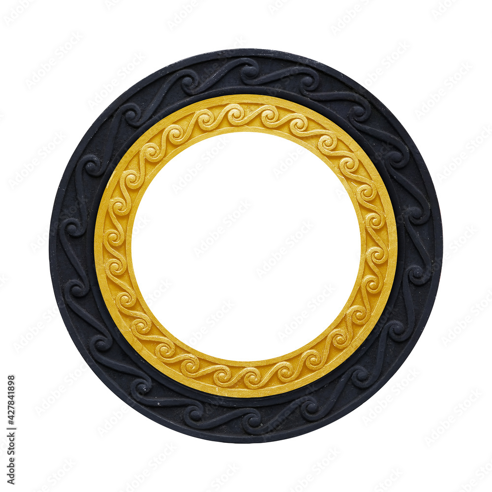 Black round frame for paintings, mirrors or photo isolated on white background. Design element with clipping path Black round frame for paintings, mirrors or photo isolated on white background. Design element with clipping path