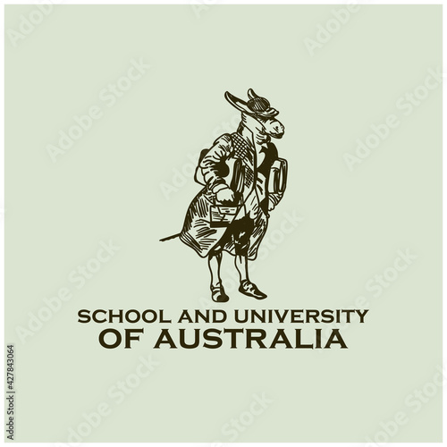 kangaro animal icon logo university of australia