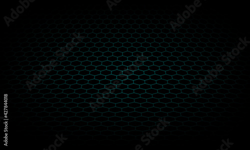 Hexagon  perspective grid. Abstract hexagonal background.