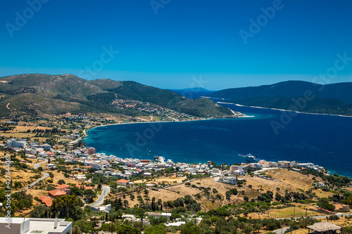 Beautiful panoramic view on Marmari city, Evia, Greece.