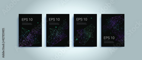 Polygonal A3 vector element poster mockup