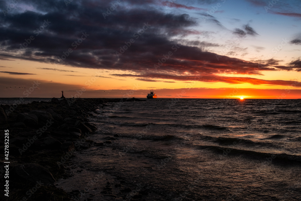 Beautiful sunset on the baltic sea