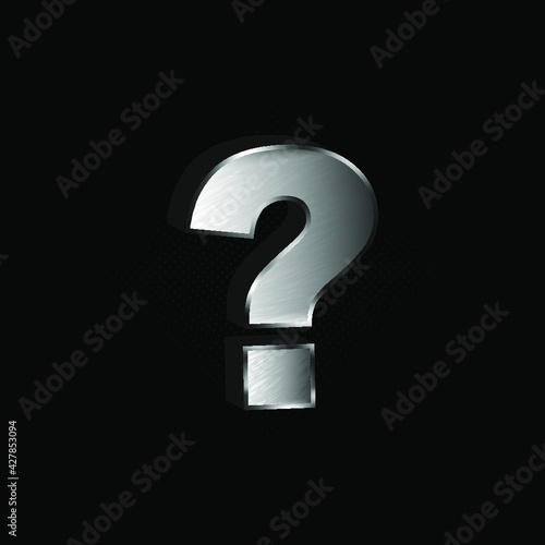 Question mark with metallic effect