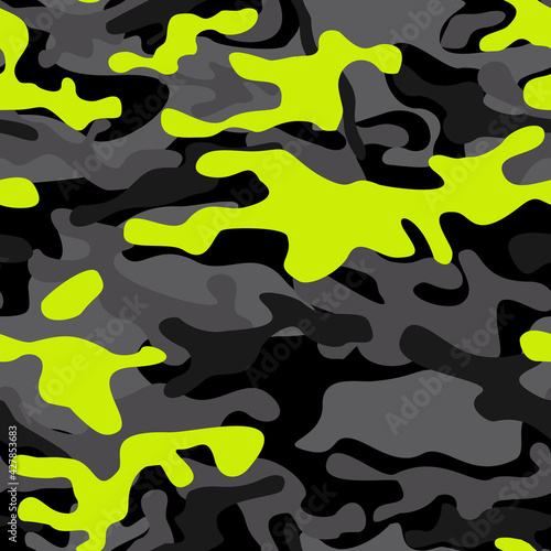 Camouflage seamless pattern. Abstract camo from spots. Military texture. Print on fabric on textiles. Vector