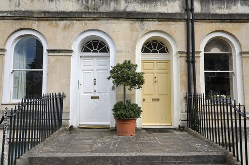 front doors to two neighbouring houses