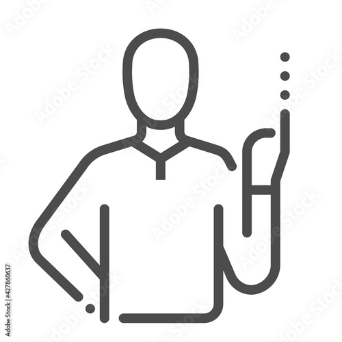 Body language, square line vector icon.