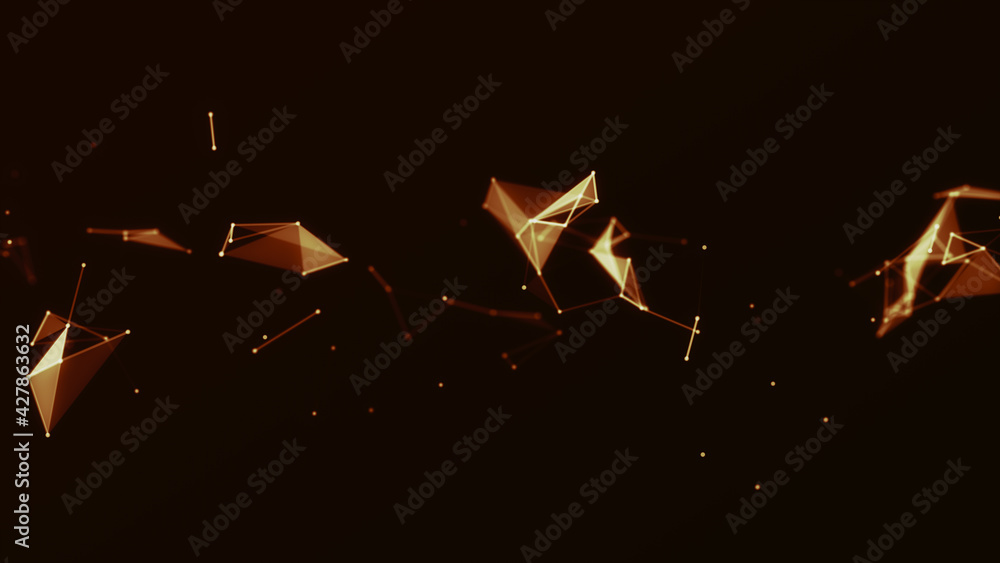 Abstract Digital Data Plexus Technology Background/ 4k animation of an ...