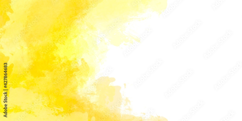 Yellow brush paint watercolor background texture from illustration, equipment isolated on white background. with copy space Yellow brush paint watercolor background texture from illustration, equipment isolated on white background. with copy space