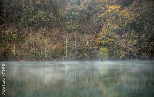 Wallpaper Mural Brume sur la rivière d'Ain à Serrières-sur-Ain, Bugey, France Torontodigital.ca