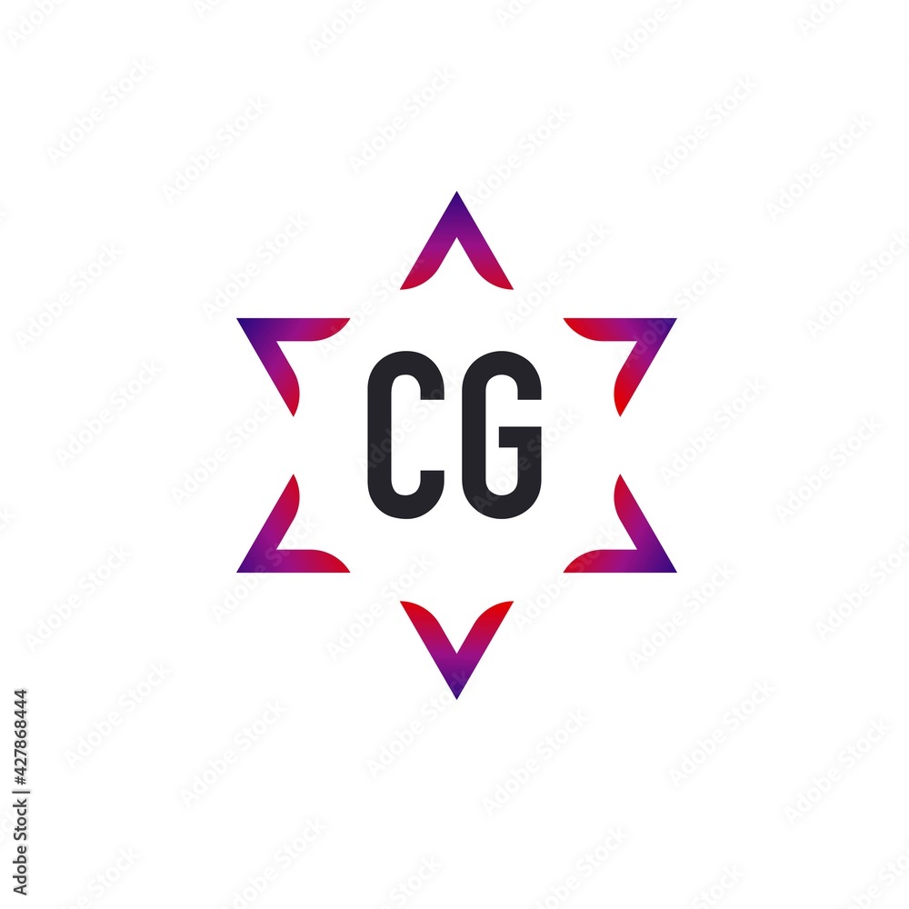 Initial Letter cg Star David Creative Logo Design Template. Star david  template logo Stock Vector | Adobe Stock