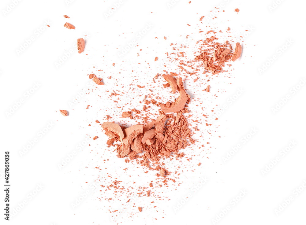 Matte face powder makeup isolated on white background, top view Matte face powder makeup isolated on white background, top view