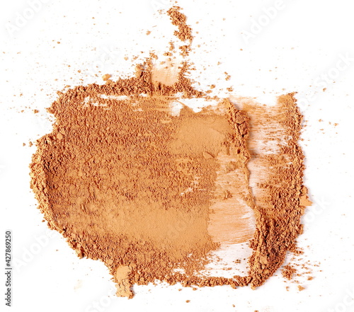 Face powder makeup isolated on white background, top view