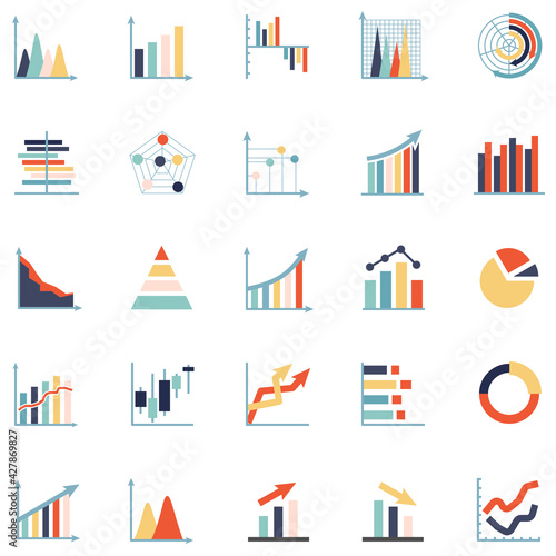 Business graph graphic icon. Linear growth chart finance vector. Statistic abstract symbol. 320x320 pixels.