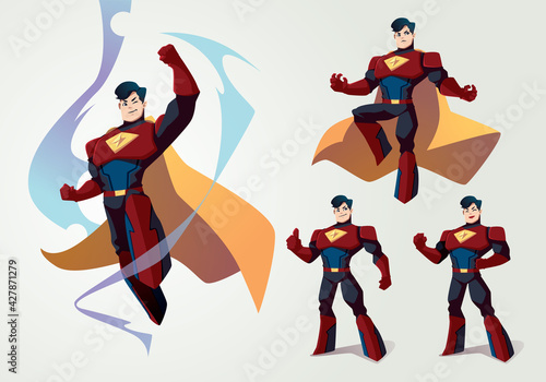 Super Hero mascot character set