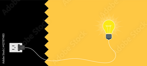 Light bulb idea symbol. To turn on the light.