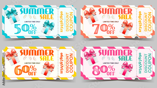 Set of Summer big sale tickets coupons