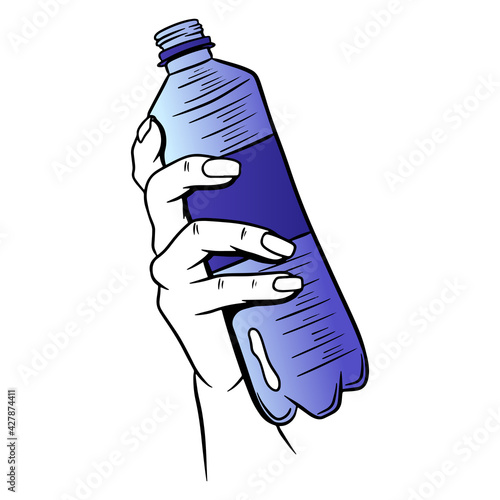 Water bottle. International Water Day. Water in a plastic bottle. Cartoon style. Vector illustration.