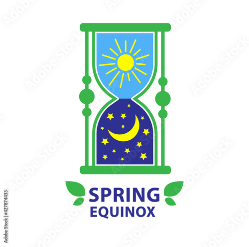 Day of spring equinox and autumn equinox. Day and Night background. Design concept.