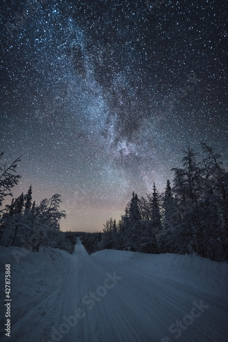 The night sky and the Milky Way in Paanajärvi National Park © Andrei Baskevich