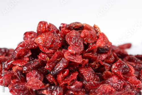 Dried cranberries. Dried cranberries on a white background.