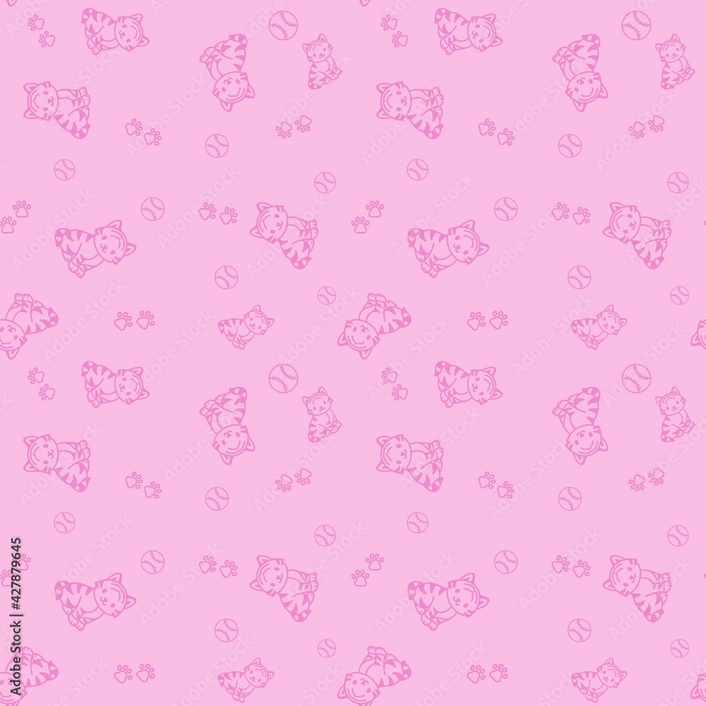 Seamless pattern with cat Seamless pattern with cat