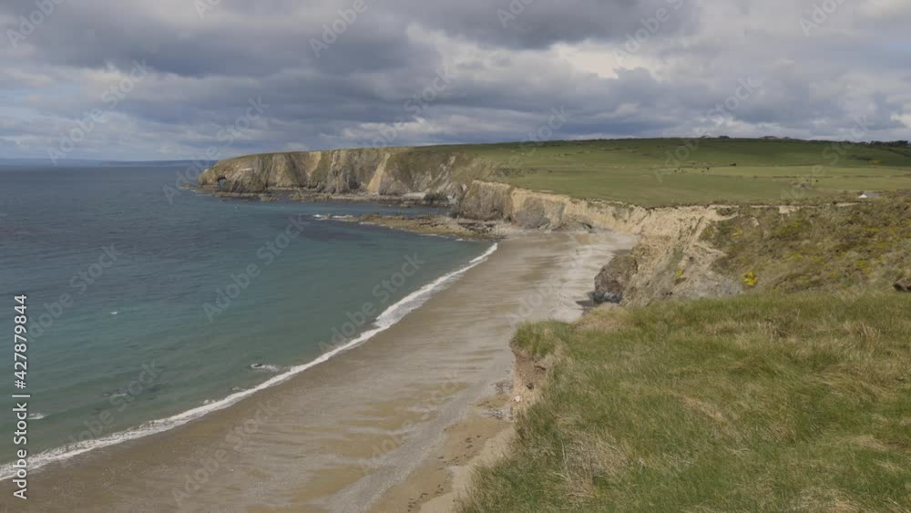nopeople. irish cliff. landscape of Kilfarrasy Beach. Co.Waterford Coastline, Ireland nopeople. irish cliff. landscape of Kilfarrasy Beach. Co.Waterford Coastline, Ireland
