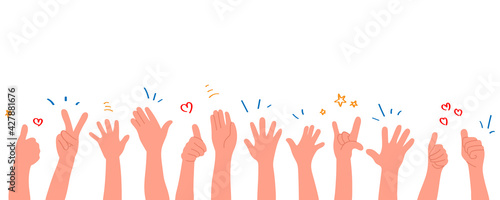 Human hands clapping. applaud hands. vector illustration in flat style