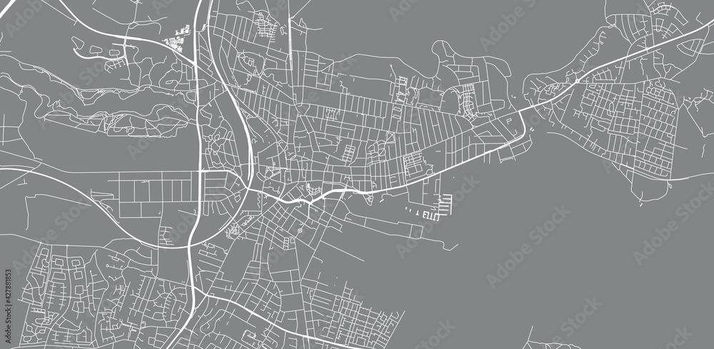 Urban vector city map of Horsens, Denmark