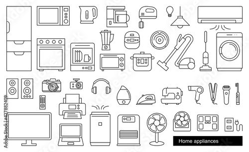 Home appliances vector icon 家電アイコンセット
