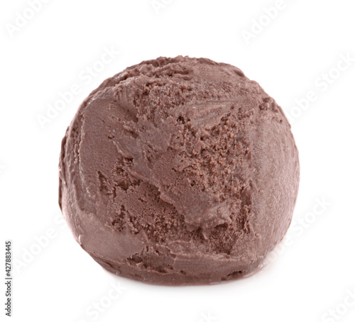 Scoop of delicious chocolate ice cream isolated on white