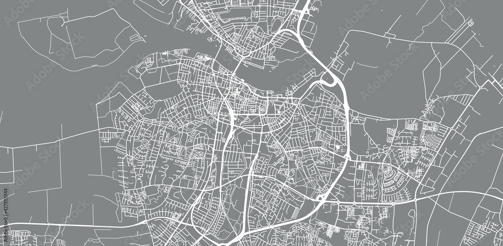 Urban vector city map of Aalborg, Denmark