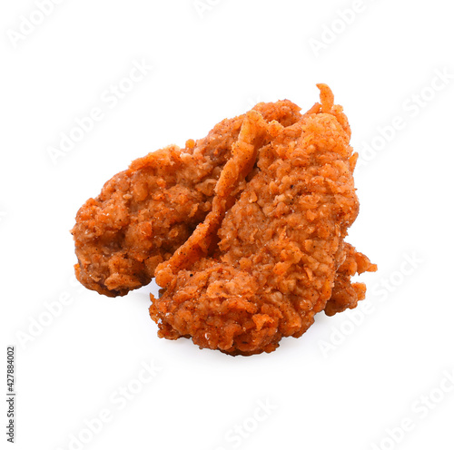 Fried chicken isolated on white background.
