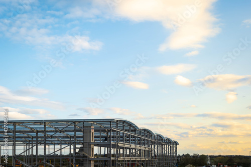 Industrial distribution warehouse construction frame in england uk