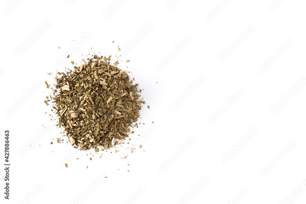 Yerba mate tea isolated on white background. Traditional Argentinian beverage Yerba mate tea isolated on white background. Traditional Argentinian beverage