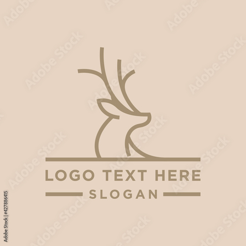 Deer logo design template premium
