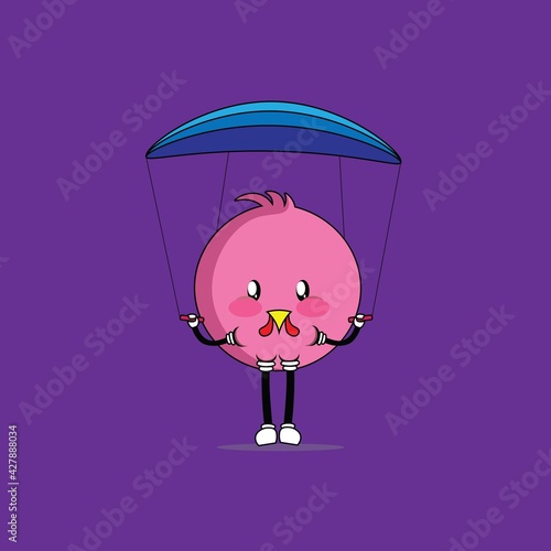 cute bird cartoon mascot