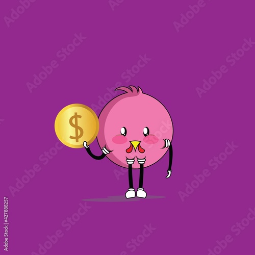 cute bird cartoon mascot