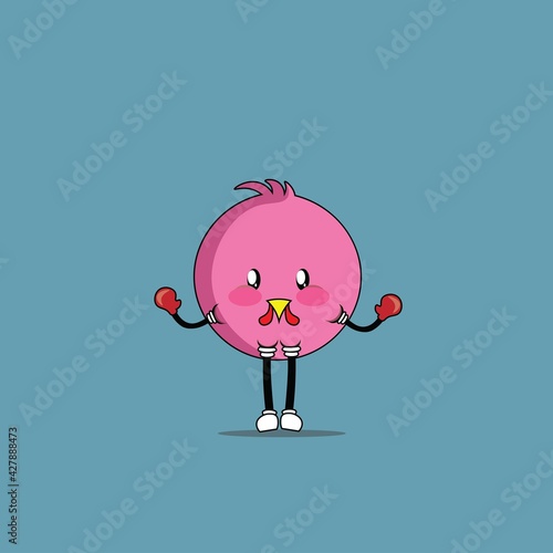 cute bird cartoon mascot