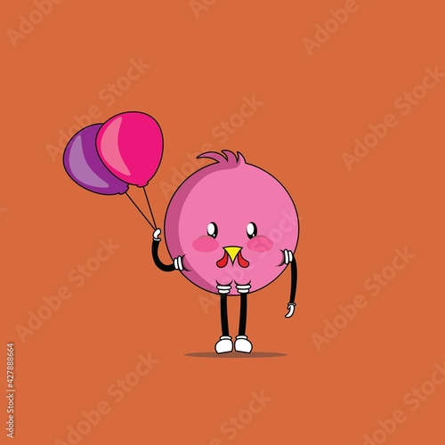 cute bird cartoon mascot