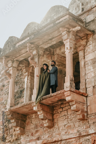 couple at an aesthetic fort